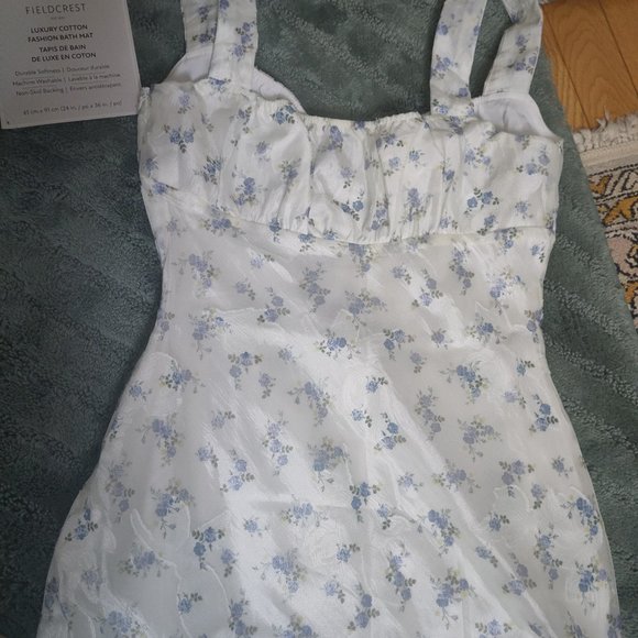 Princess Polly Tullock Floral Dress White & blue - Picture 6 of 6